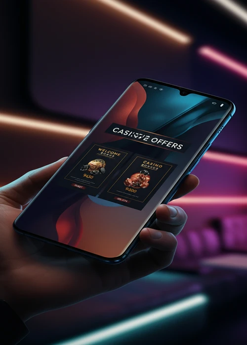 Übersichtsseite der Gamrfirst Casino Bonusangebote mit Willkommenspaket, Freispielen und Promo-Code-Eingabefeld, die attraktive Vorteile für Spieler zeigt.